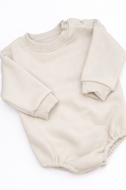 Sweatshirt Romper in Beige