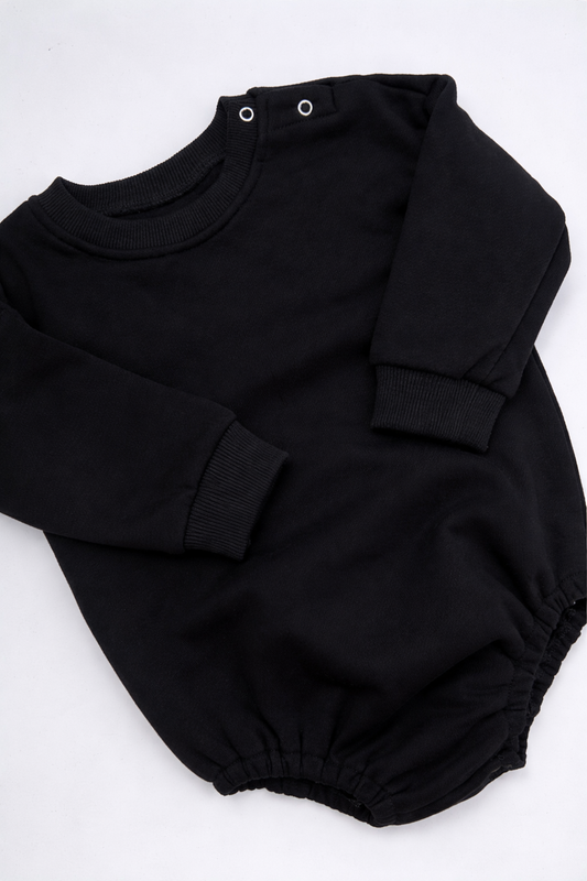 Sweatshirt Romper in Black